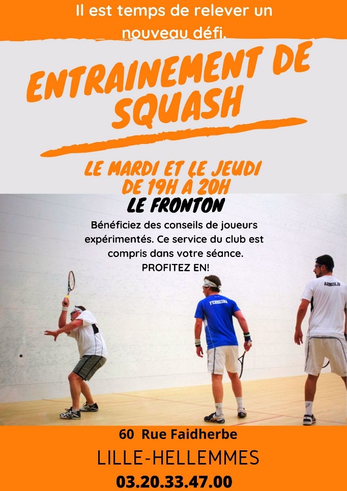 Un service gratuit du Club Pour s'initier ou se perfectionner au squash.