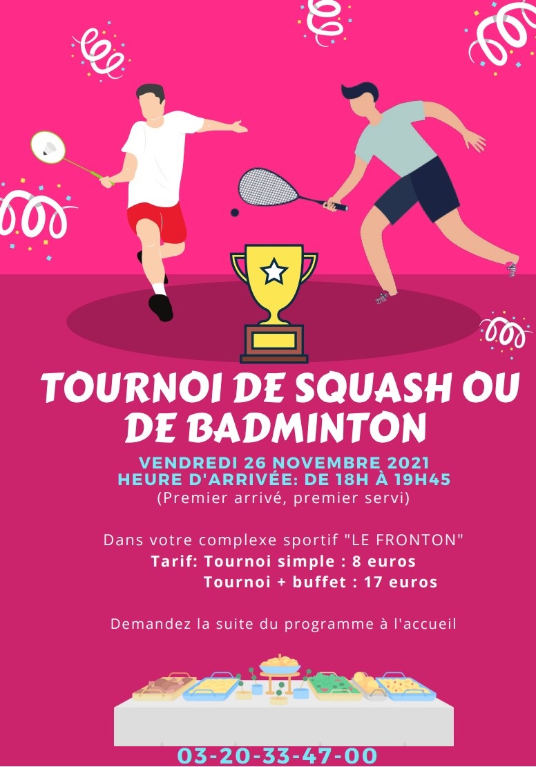 Tournoi Squash et Badminton Novembre 2021